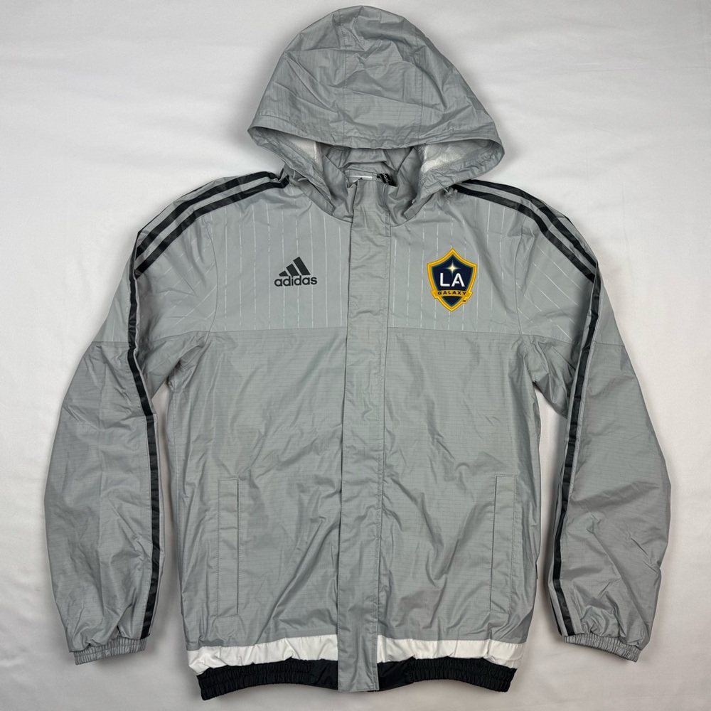 Adidas Los Angeles Galaxy Mens Climaproof Rain Jacket Small Hooded Full Zip A5
